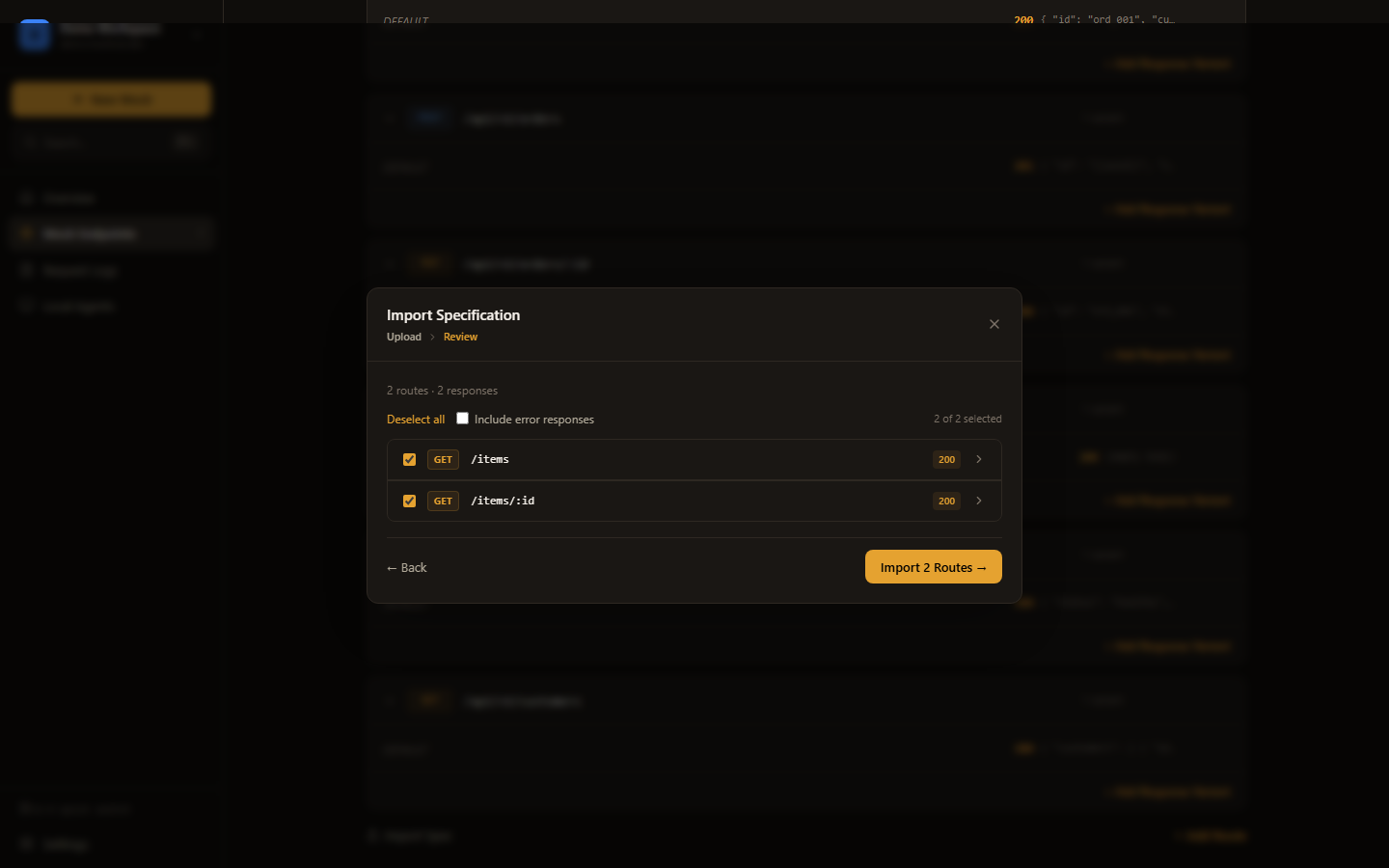OpenAPI spec import review